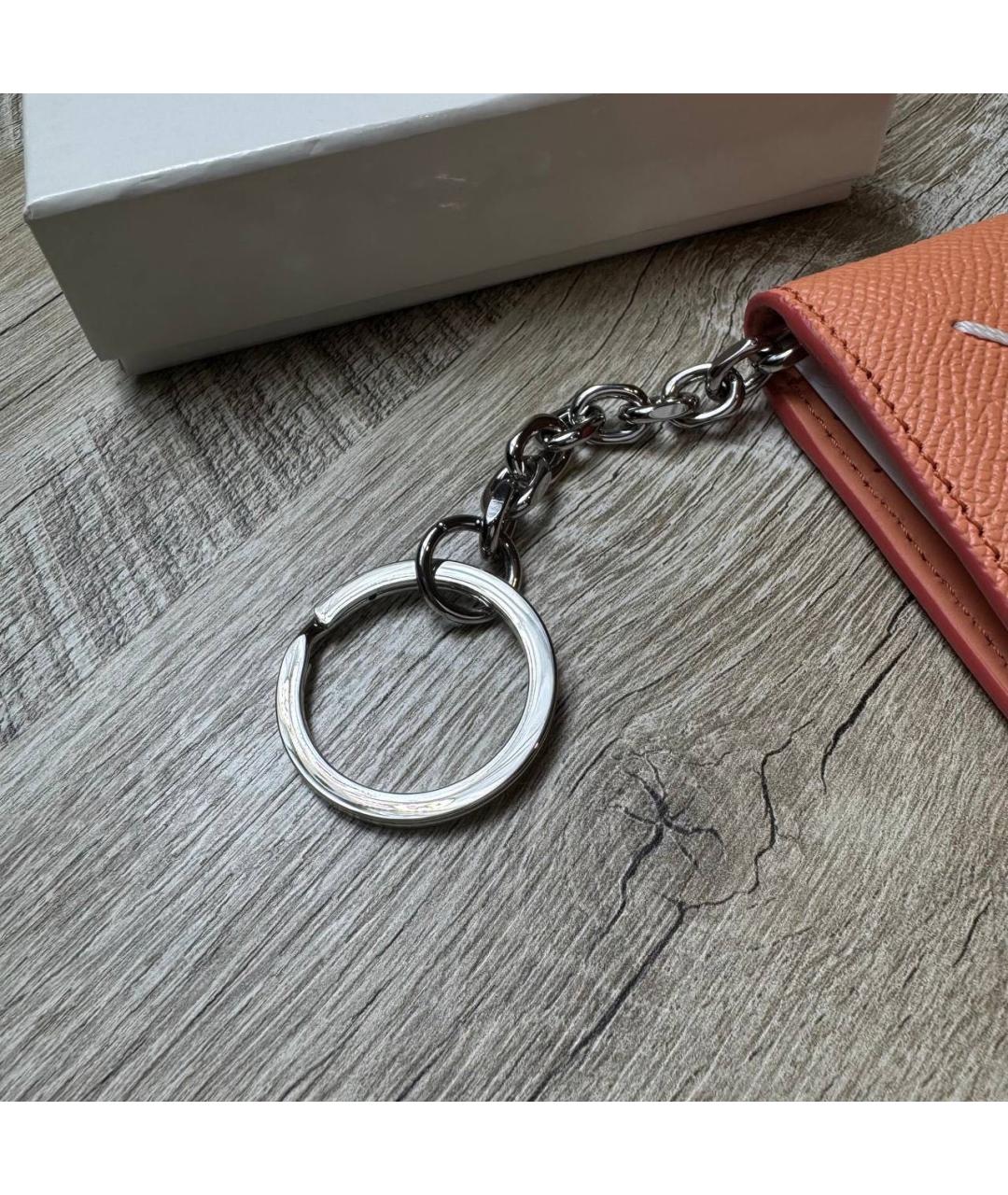 MAISON MARGIELA Коралловая кожаная визитница, фото 6