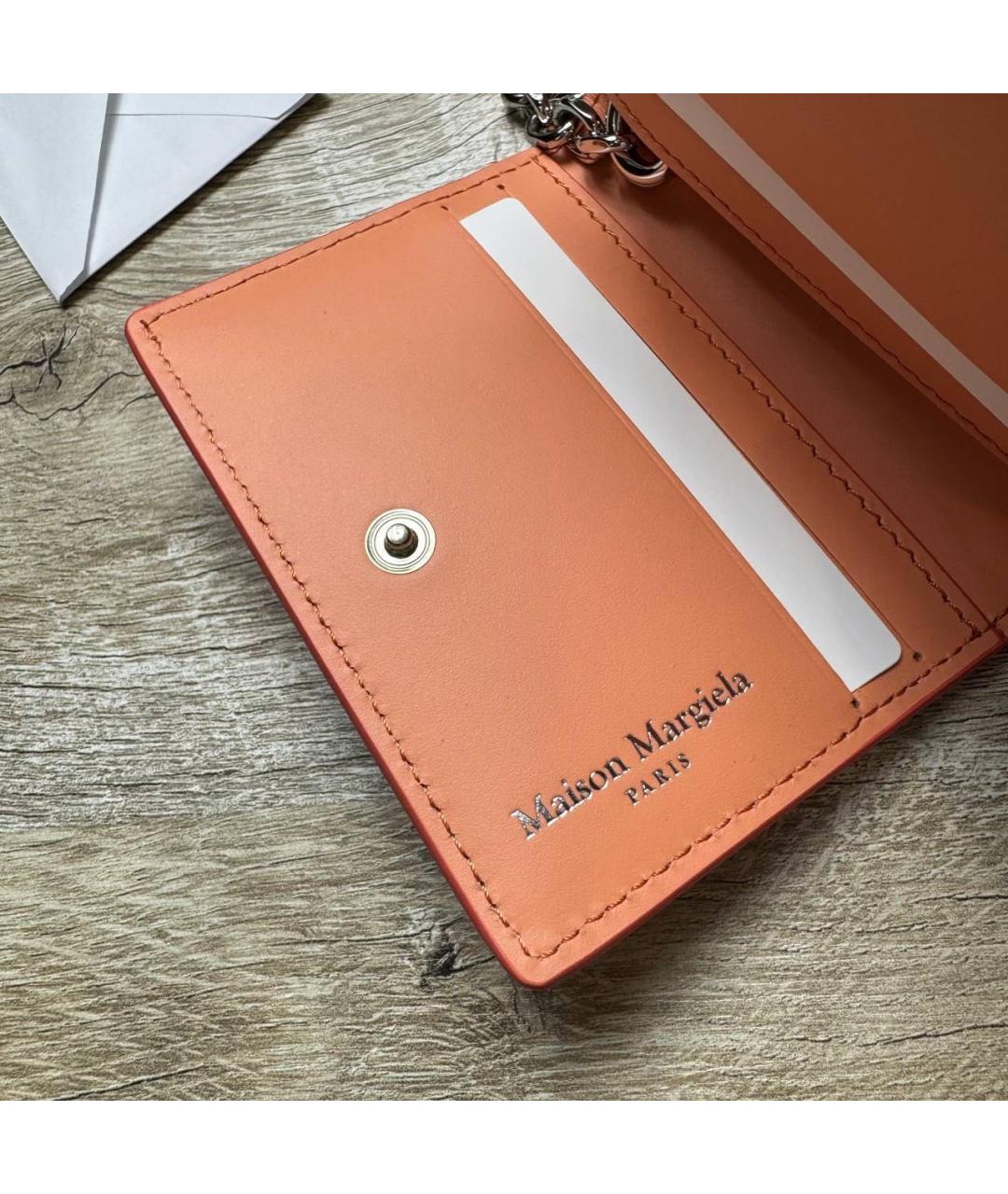 MAISON MARGIELA Коралловая кожаная визитница, фото 3