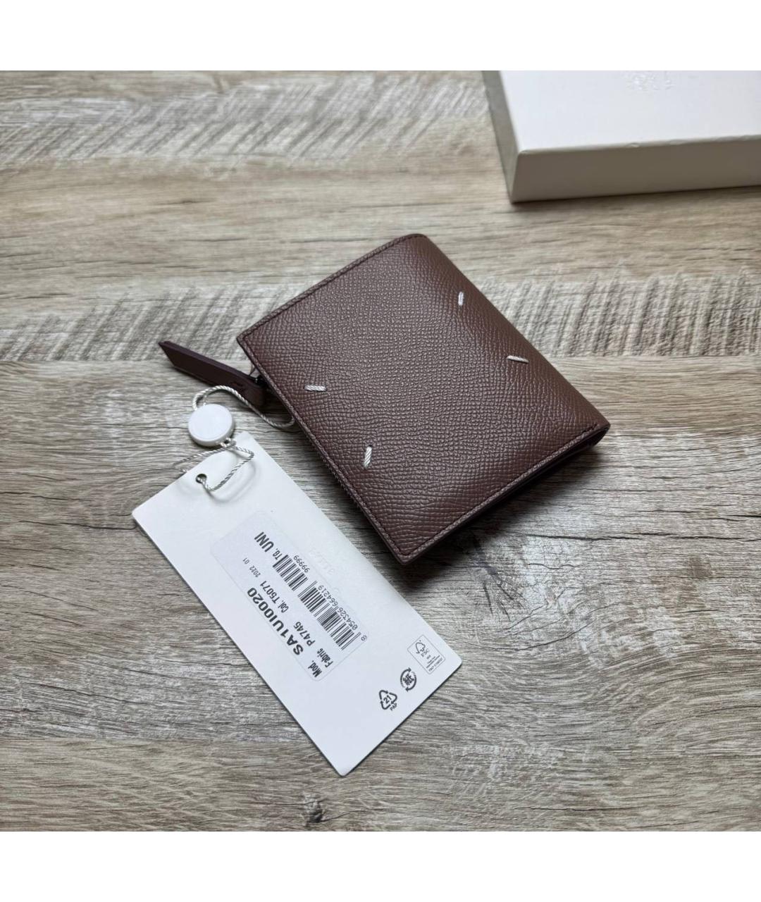 MAISON MARGIELA Коричневый кожаный кошелек, фото 2