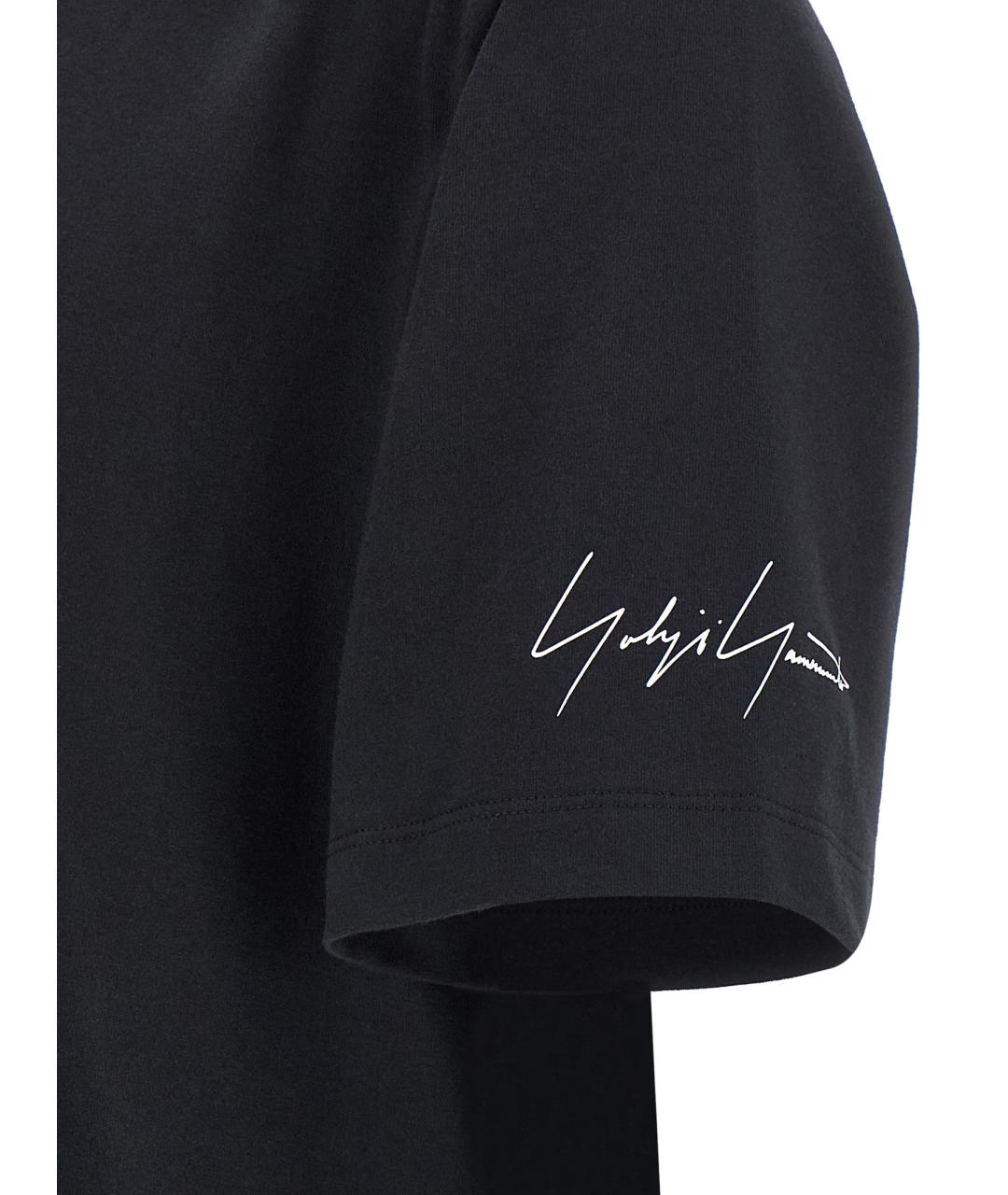 Y-3 Черная хлопковая футболка, фото 4
