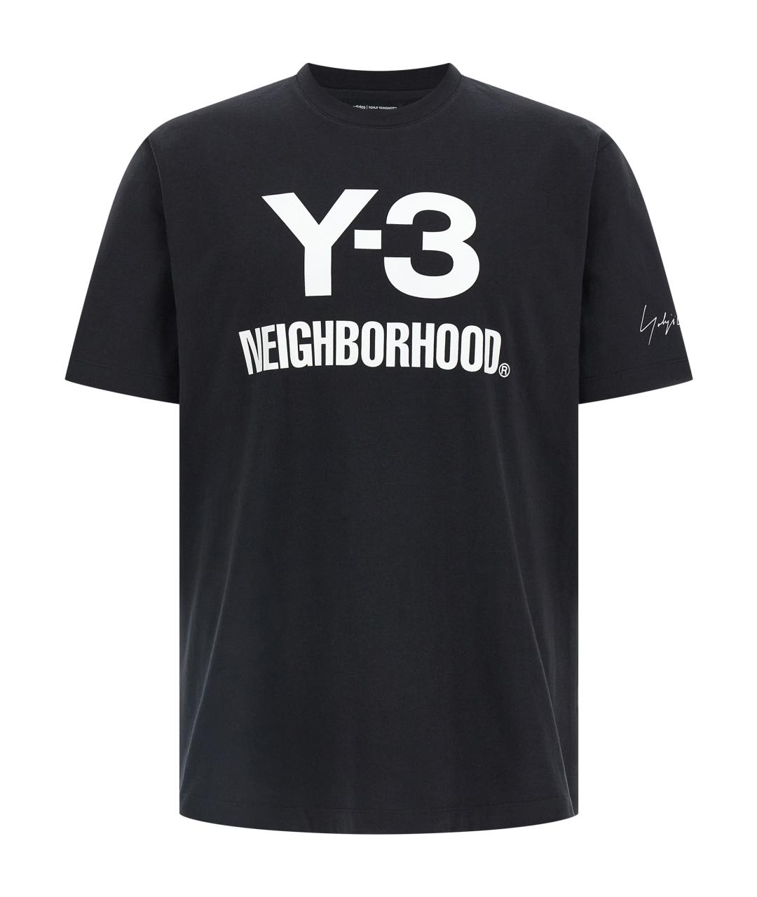 Y-3 Черная хлопковая футболка, фото 1