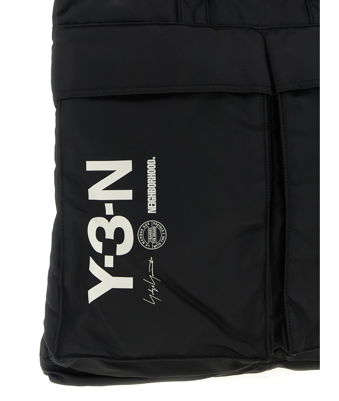Y-3 Черная тканевая сумка тоут, фото 3