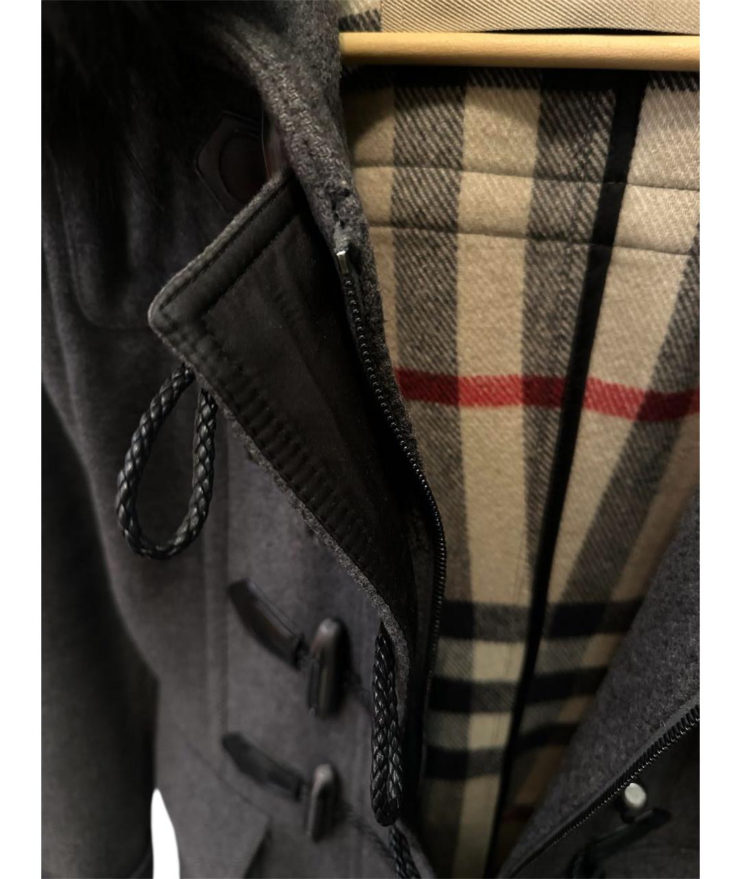 BURBERRY Антрацитовое шерстяное пальто, фото 4
