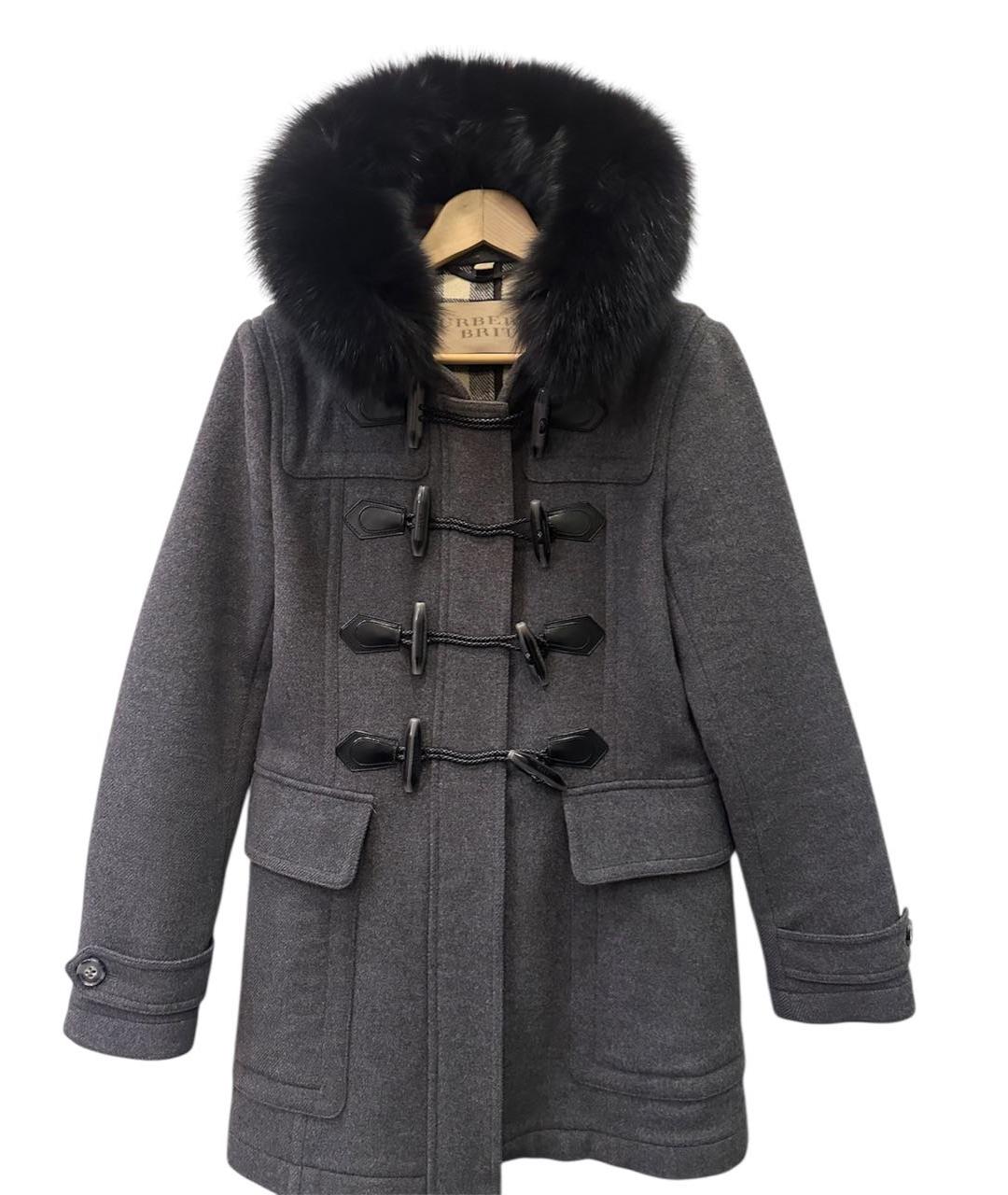 BURBERRY Антрацитовое шерстяное пальто, фото 1