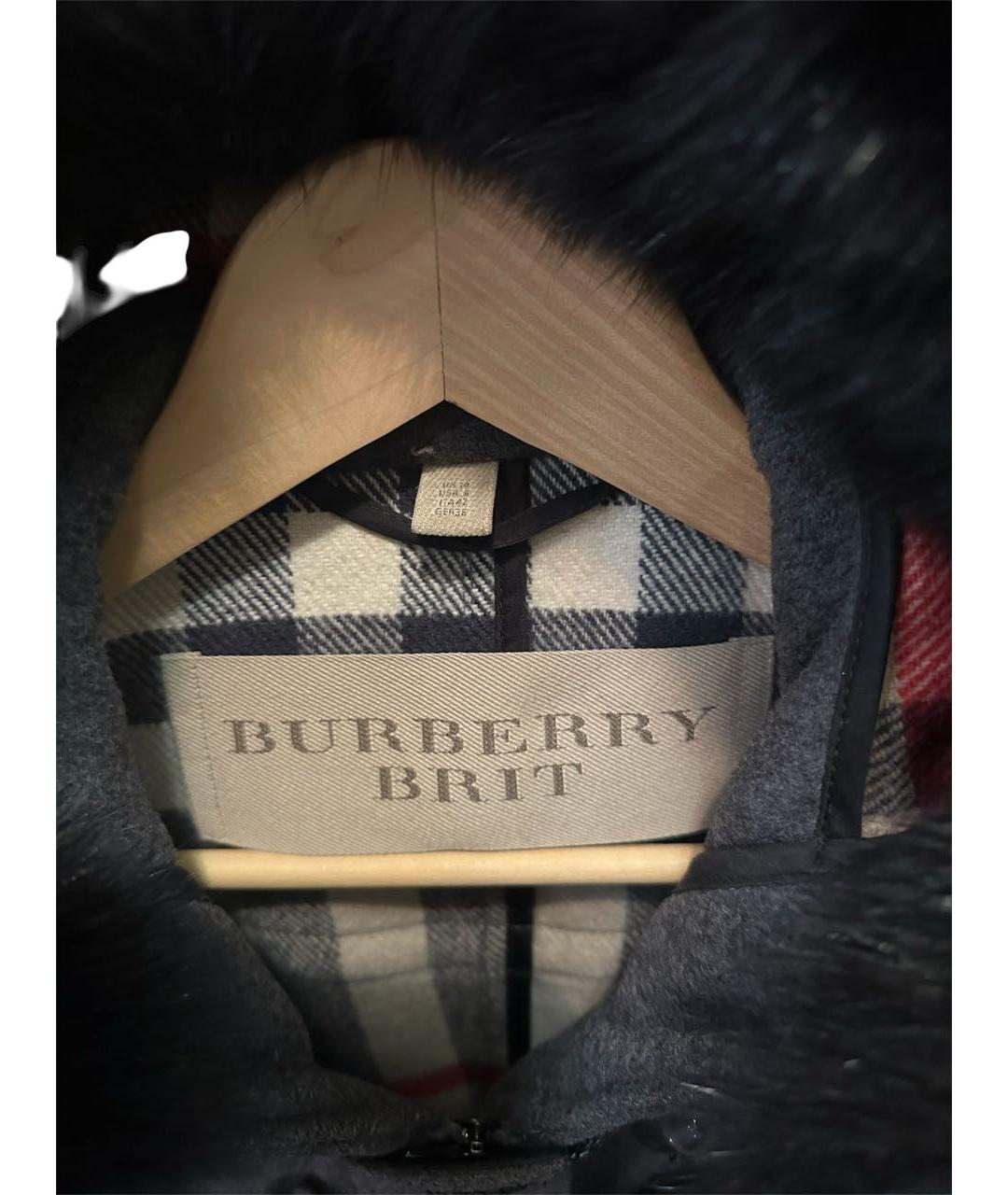 BURBERRY Антрацитовое шерстяное пальто, фото 3