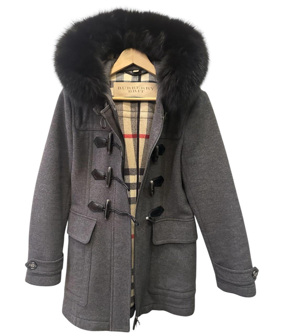 BURBERRY Антрацитовое шерстяное пальто, фото 5
