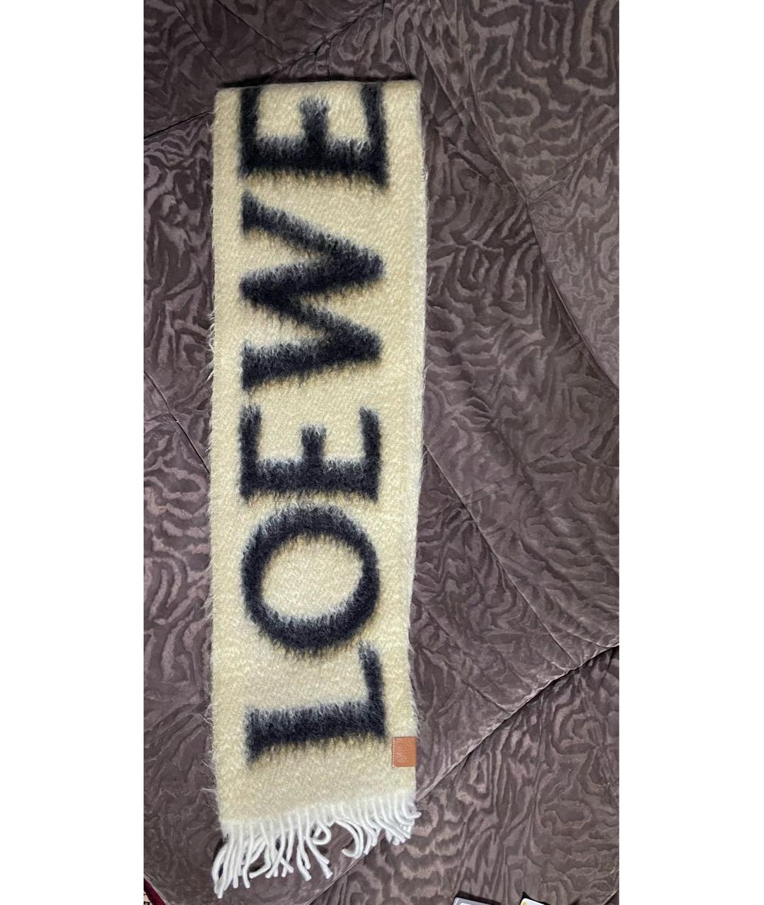 LOEWE Бежевый шарф, фото 6