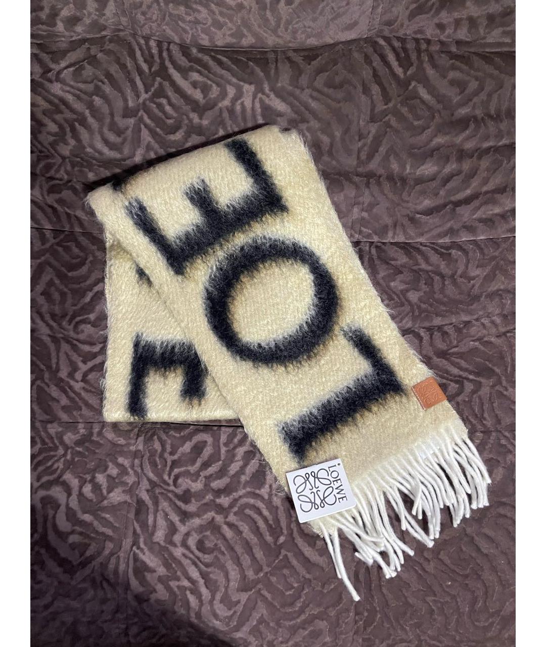 LOEWE Бежевый шарф, фото 8