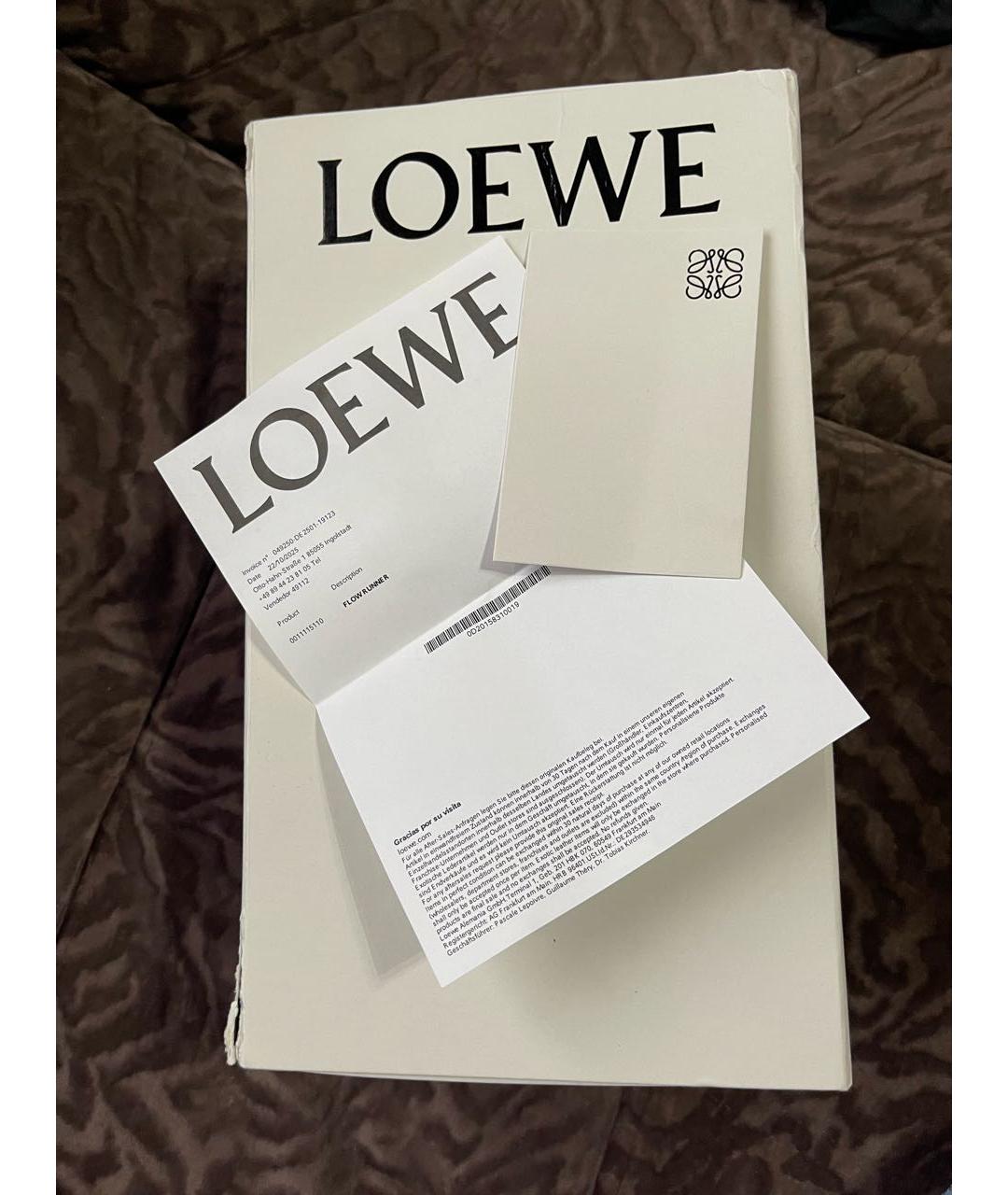 LOEWE Бордовые замшевые кроссовки, фото 7