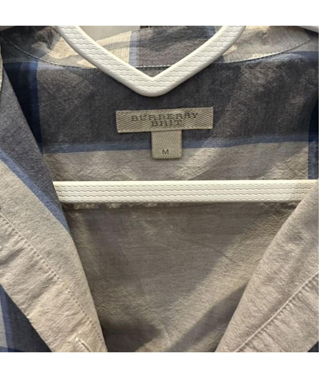 BURBERRY Серая хлопковая рубашка, фото 3