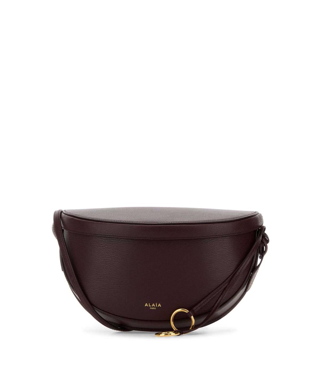 ALAIA Бордовая кожаная сумка с короткими ручками, фото 2