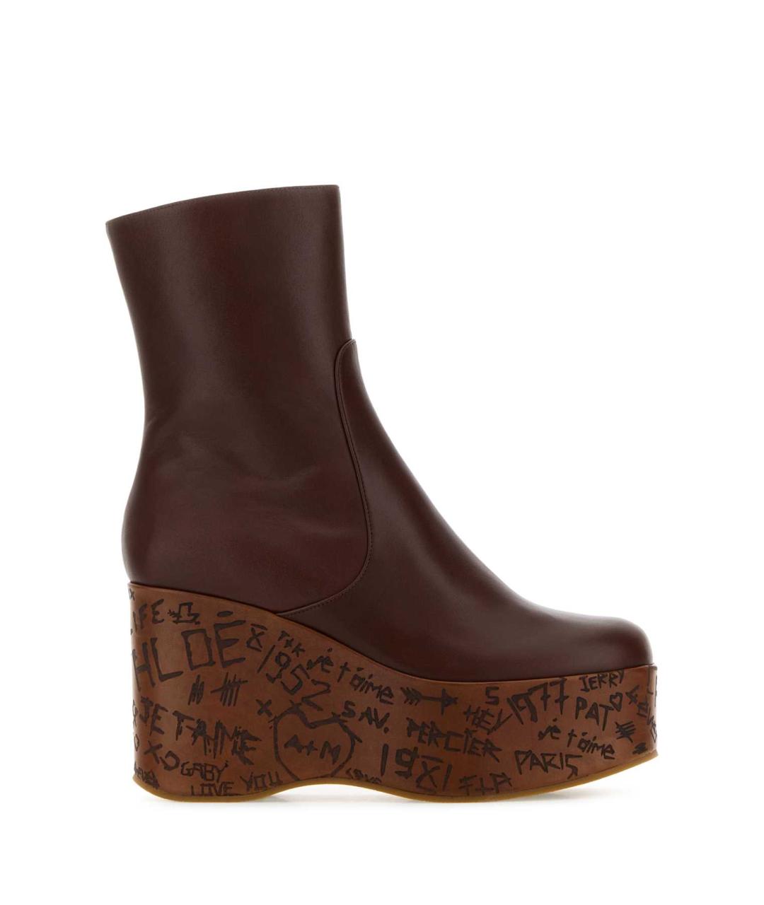 CHLOE Коричневые кожаные сапоги, фото 1