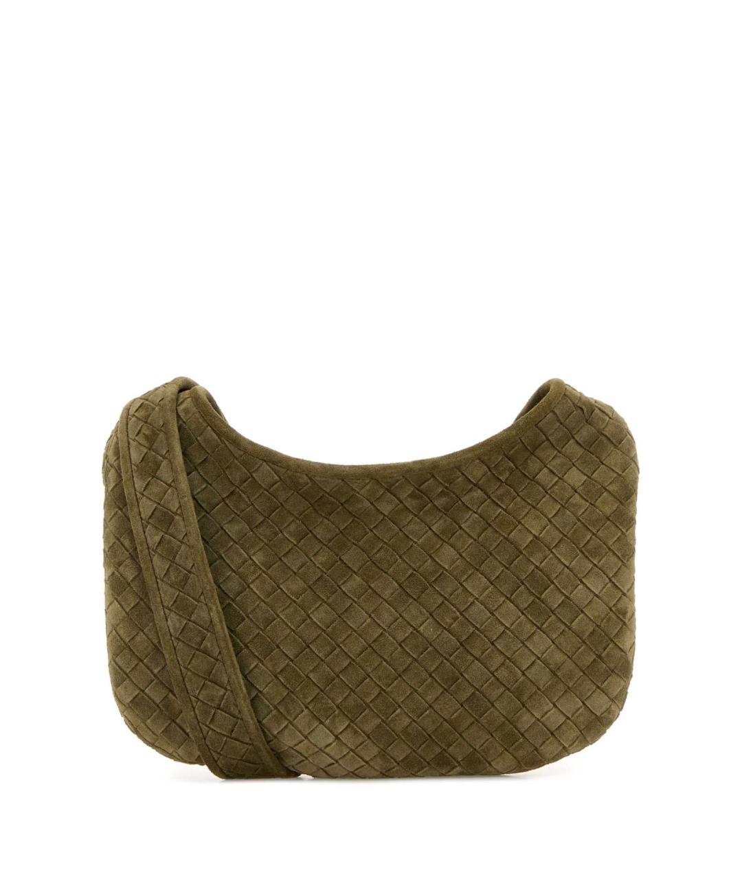BOTTEGA VENETA Зеленая замшевая сумка на плечо, фото 2