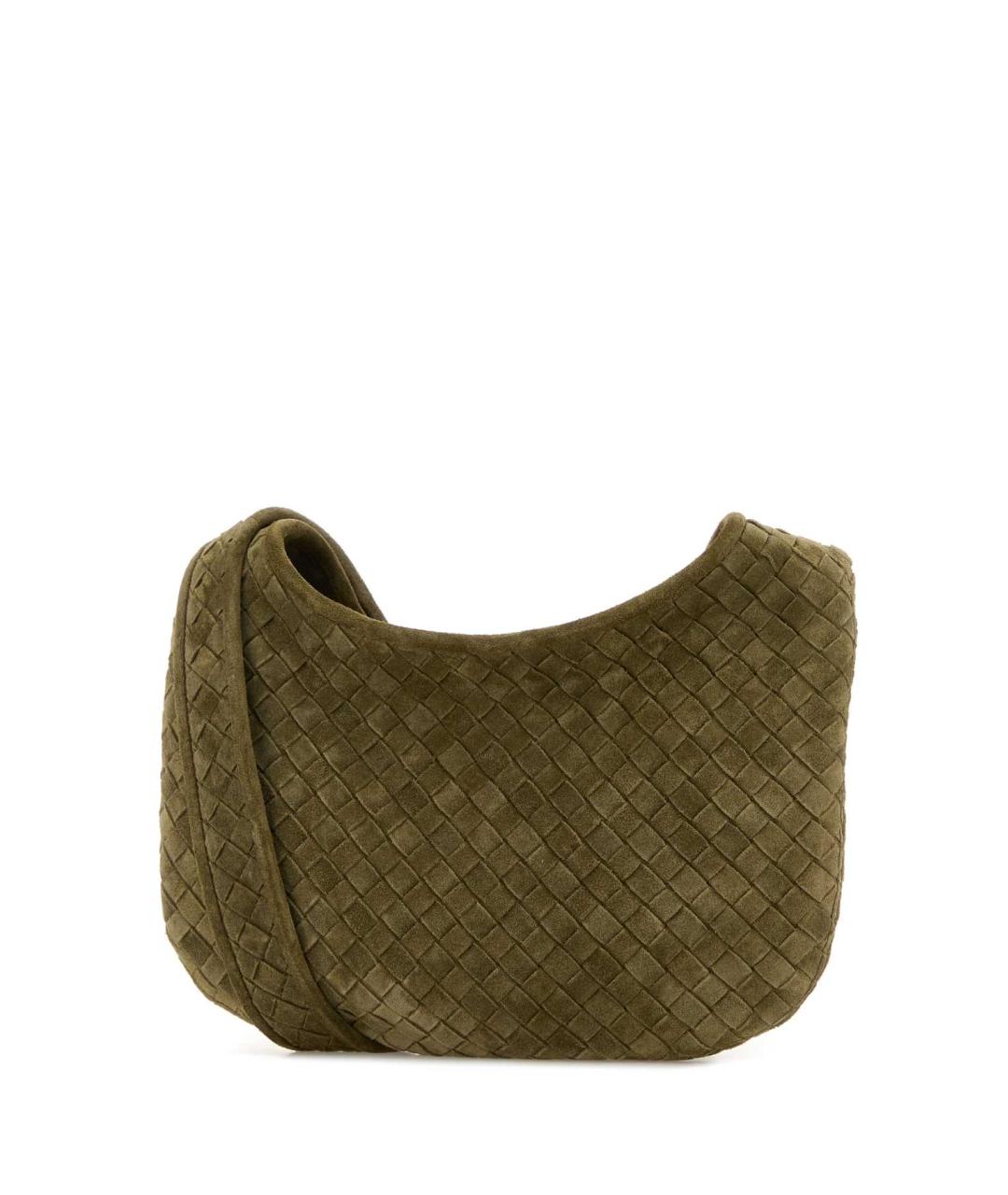 BOTTEGA VENETA Зеленая замшевая сумка на плечо, фото 1