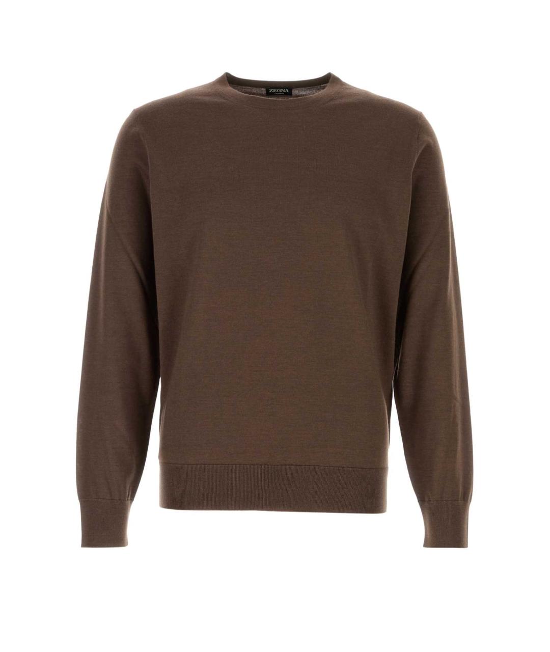 ZEGNA Коричневый кашемировый джемпер / свитер, фото 1