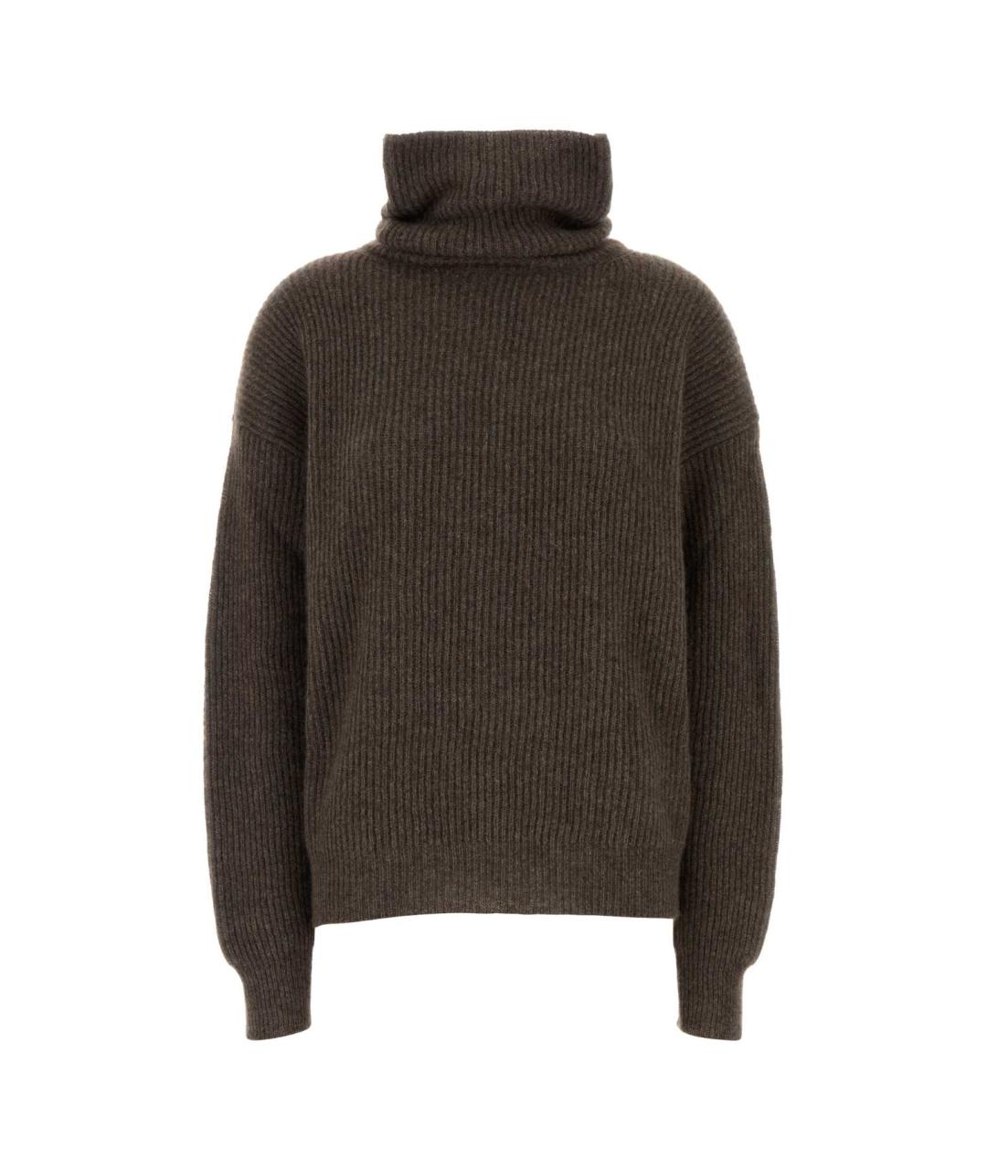 UMA WANG Коричневая шерстяная футболка, фото 1