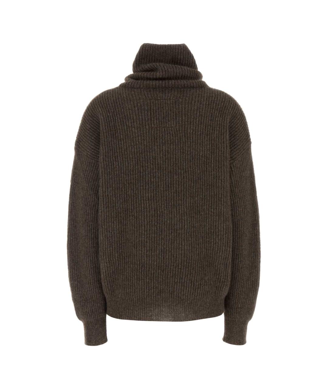 UMA WANG Коричневая шерстяная футболка, фото 2