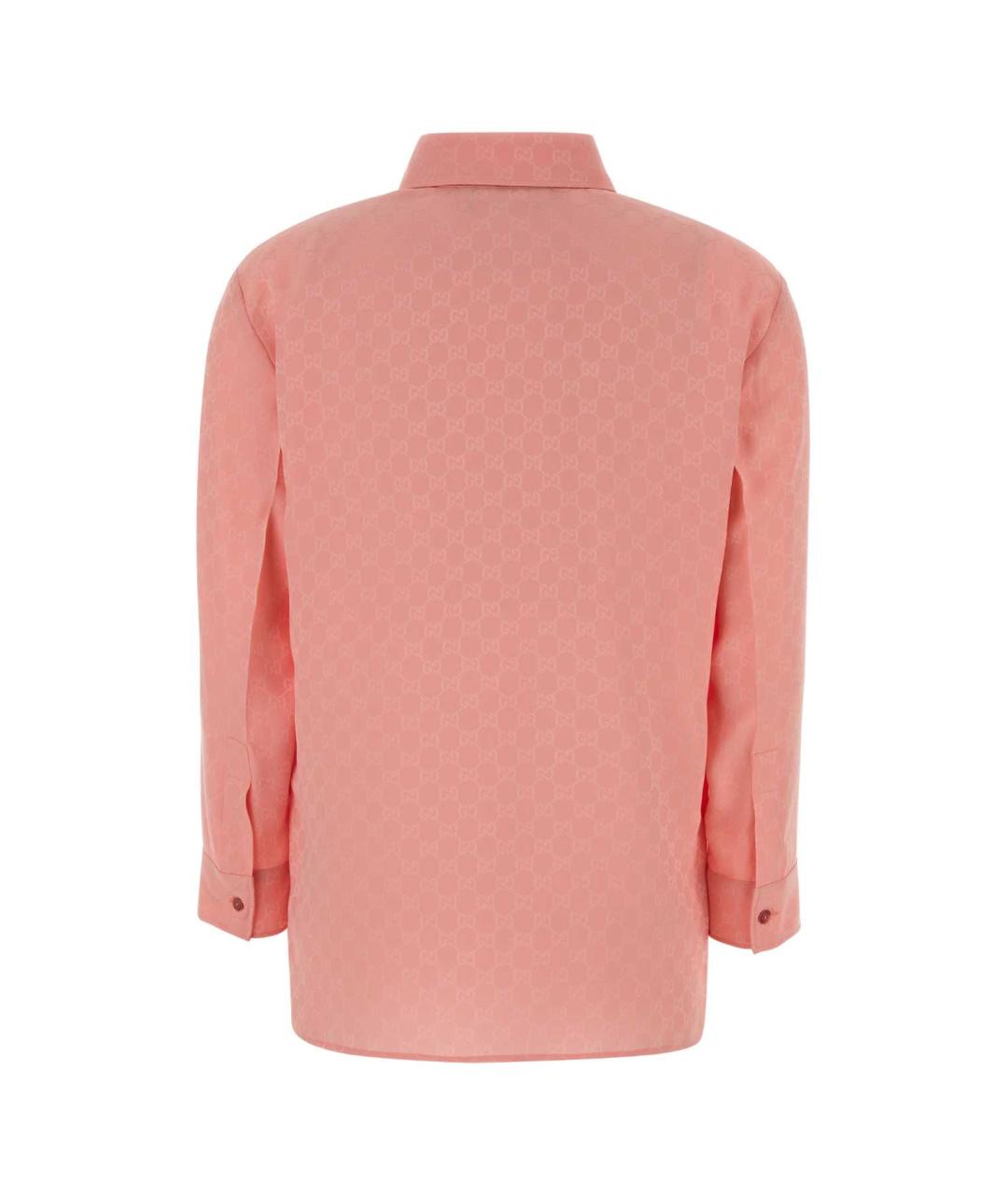 GUCCI Розовая шелковая рубашка, фото 2
