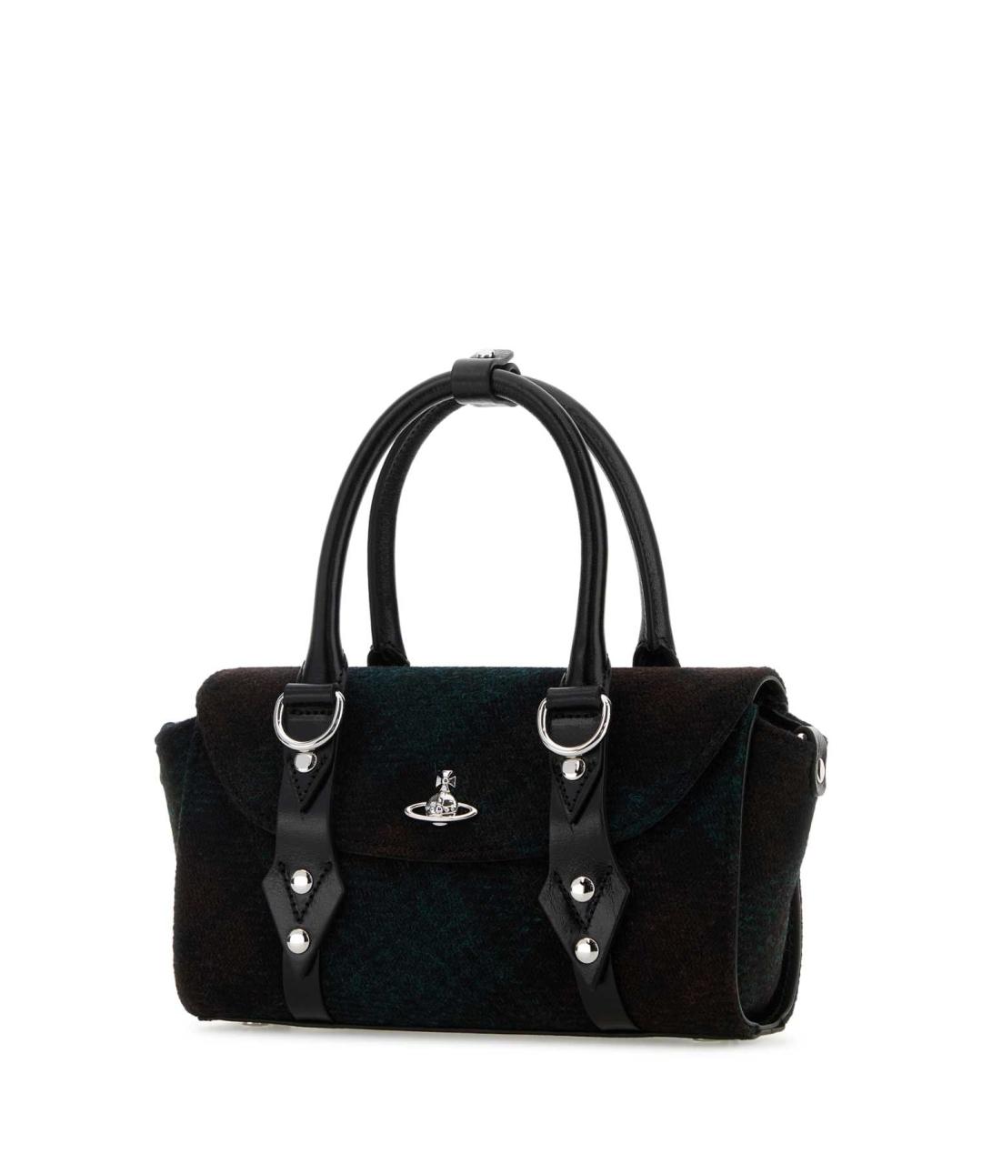 VIVIENNE WESTWOOD Черная тканевая сумка с короткими ручками, фото 2