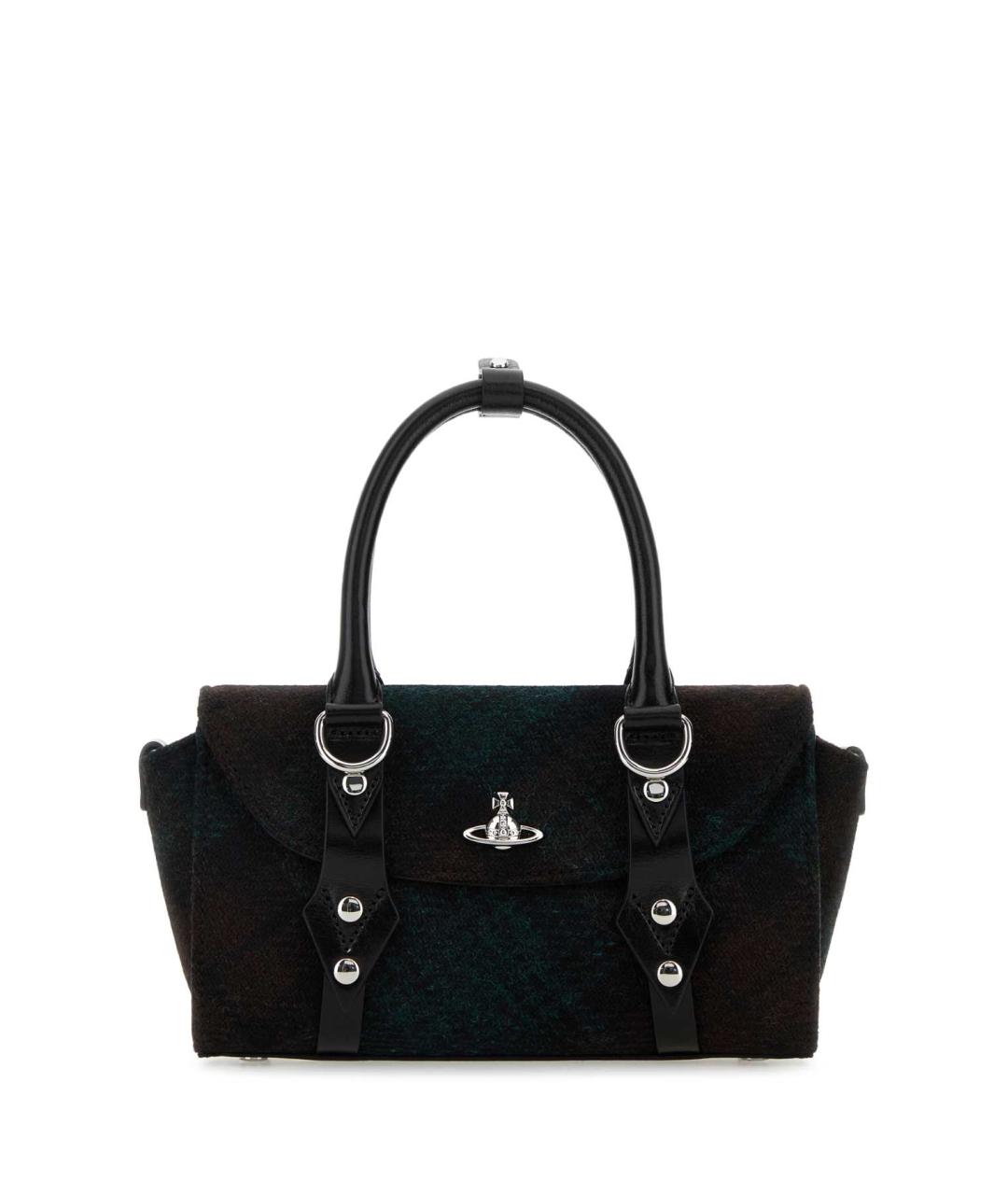 VIVIENNE WESTWOOD Черная тканевая сумка с короткими ручками, фото 1