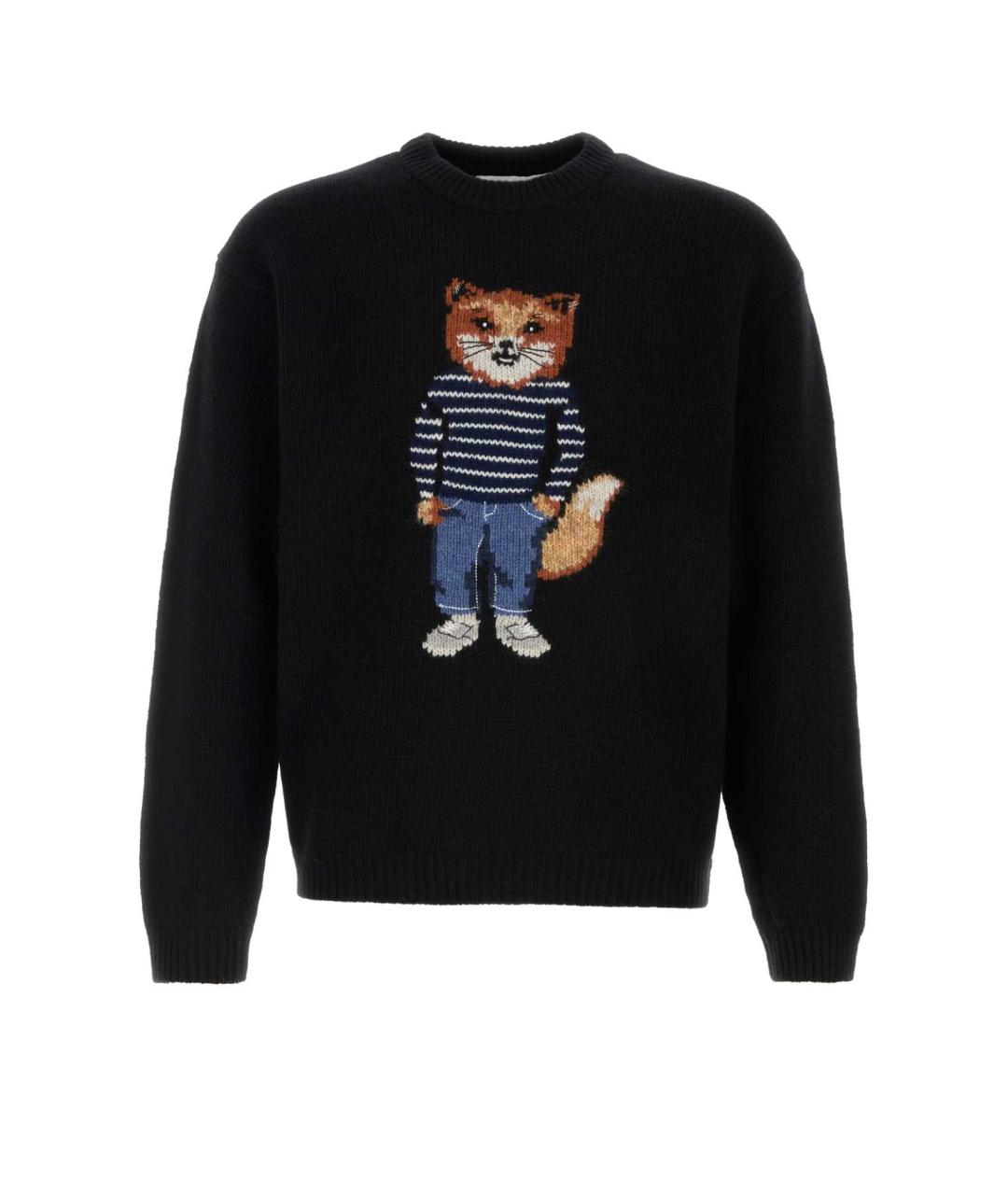 MAISON KITSUNE Черный шерстяной джемпер / свитер, фото 1