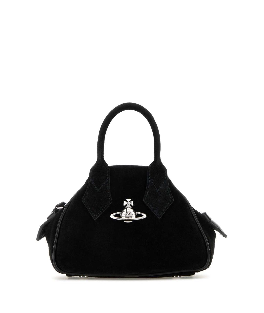VIVIENNE WESTWOOD Черная замшевая сумка с короткими ручками, фото 1
