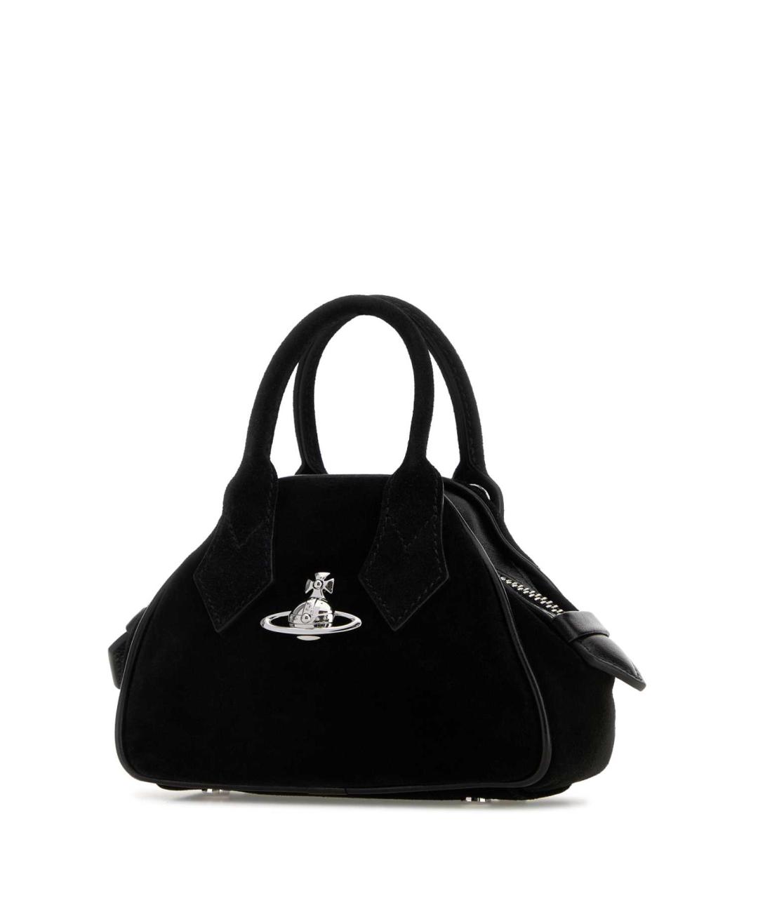 VIVIENNE WESTWOOD Черная замшевая сумка с короткими ручками, фото 2