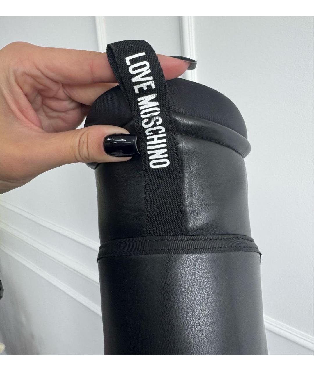 LOVE MOSCHINO Черные сапоги из искусственной кожи, фото 7