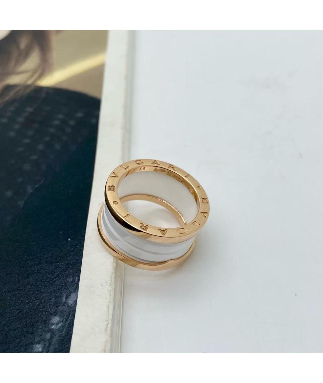 BVLGARI Белое кольцо из розового золота, фото 4