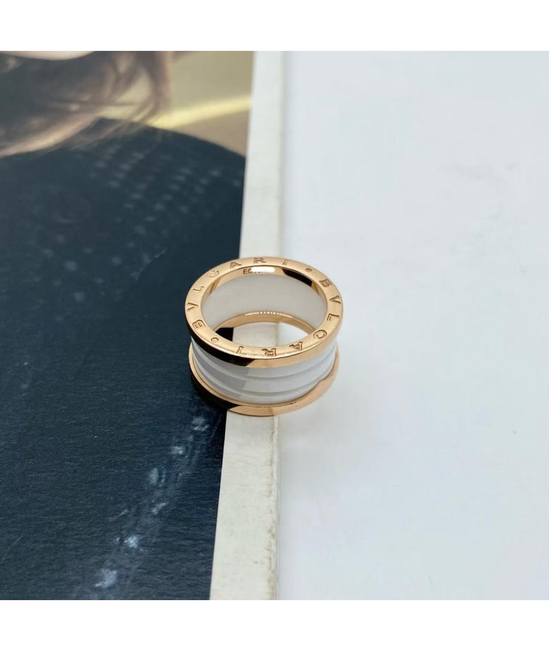 BVLGARI Белое кольцо из розового золота, фото 5