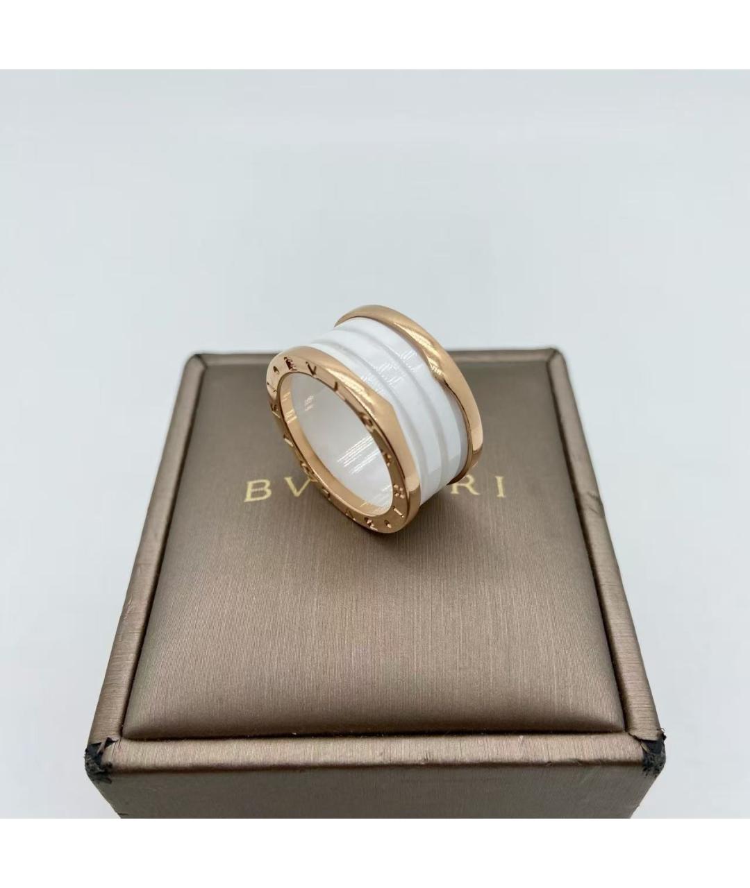 BVLGARI Белое кольцо из розового золота, фото 2