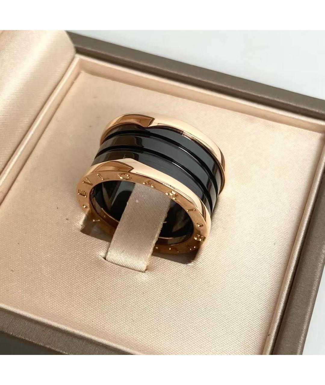 BVLGARI Черное кольцо из розового золота, фото 2