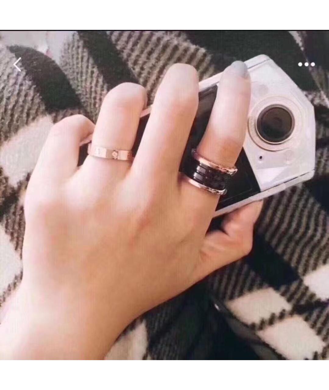 BVLGARI Черное кольцо из розового золота, фото 7
