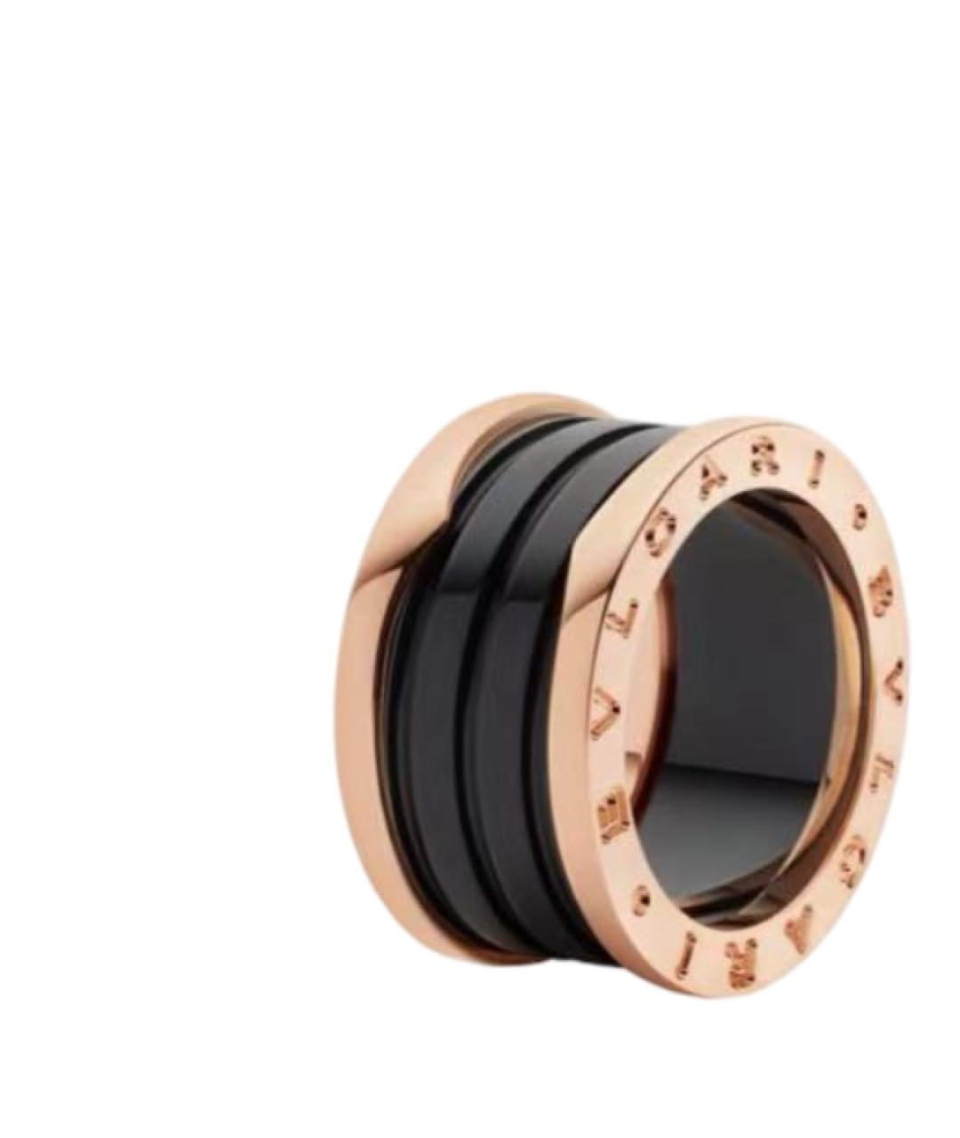 BVLGARI Черное кольцо из розового золота, фото 8
