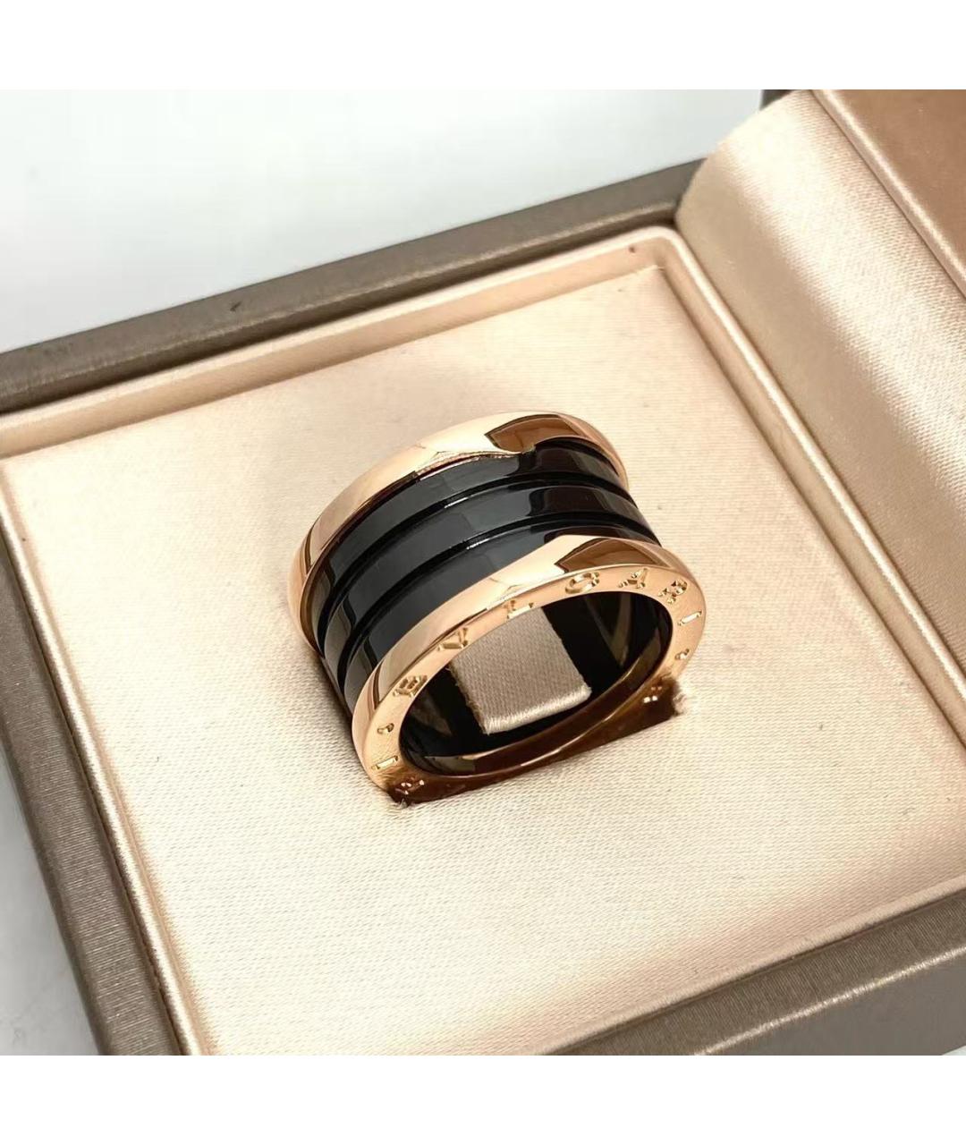 BVLGARI Черное кольцо из розового золота, фото 3