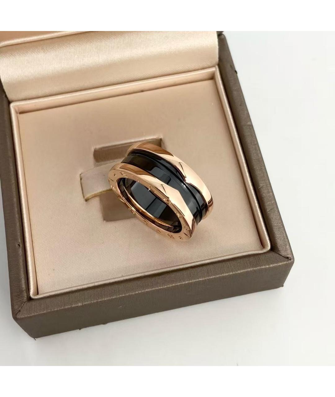 BVLGARI Черное кольцо из розового золота, фото 3