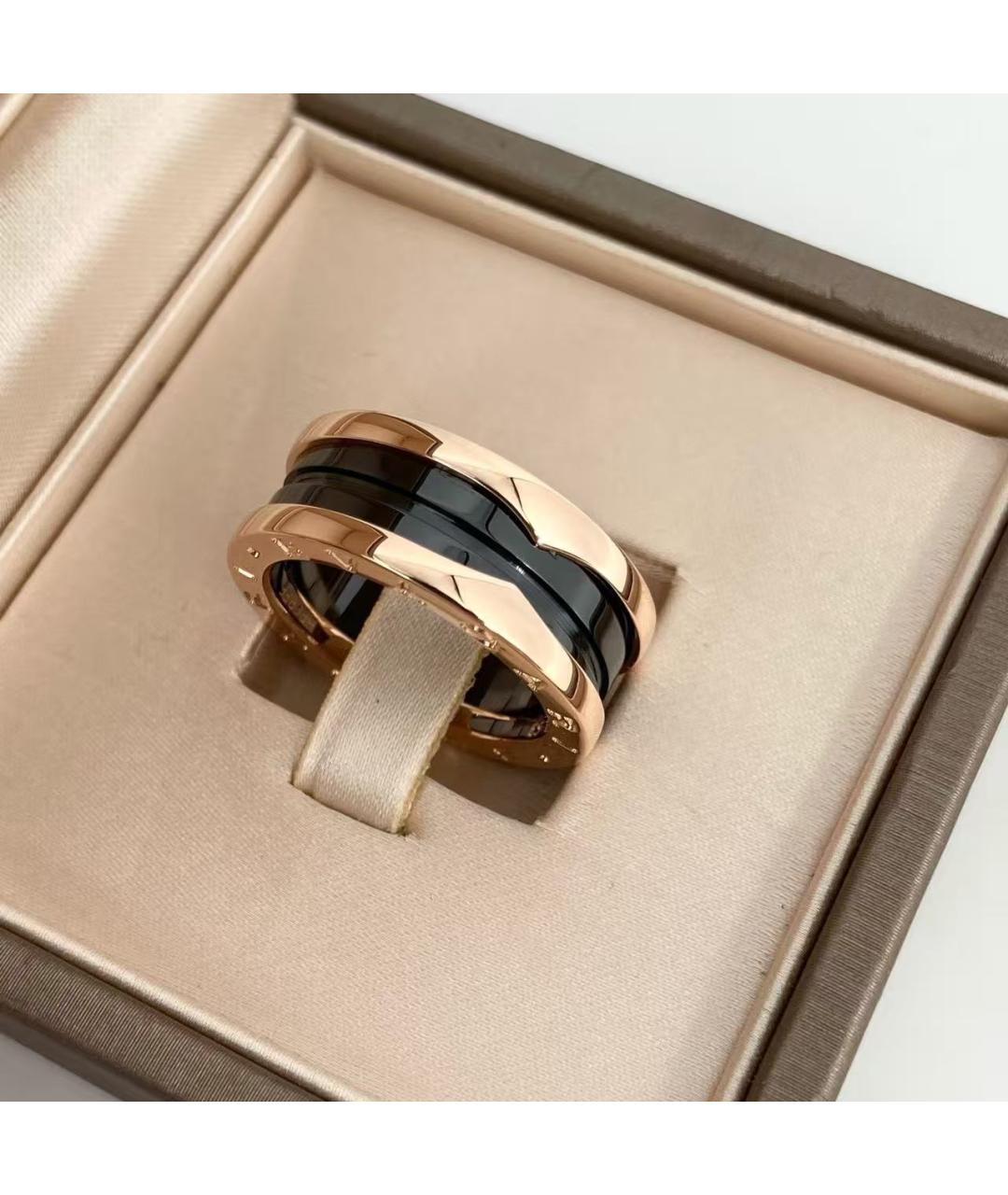BVLGARI Черное кольцо из розового золота, фото 2