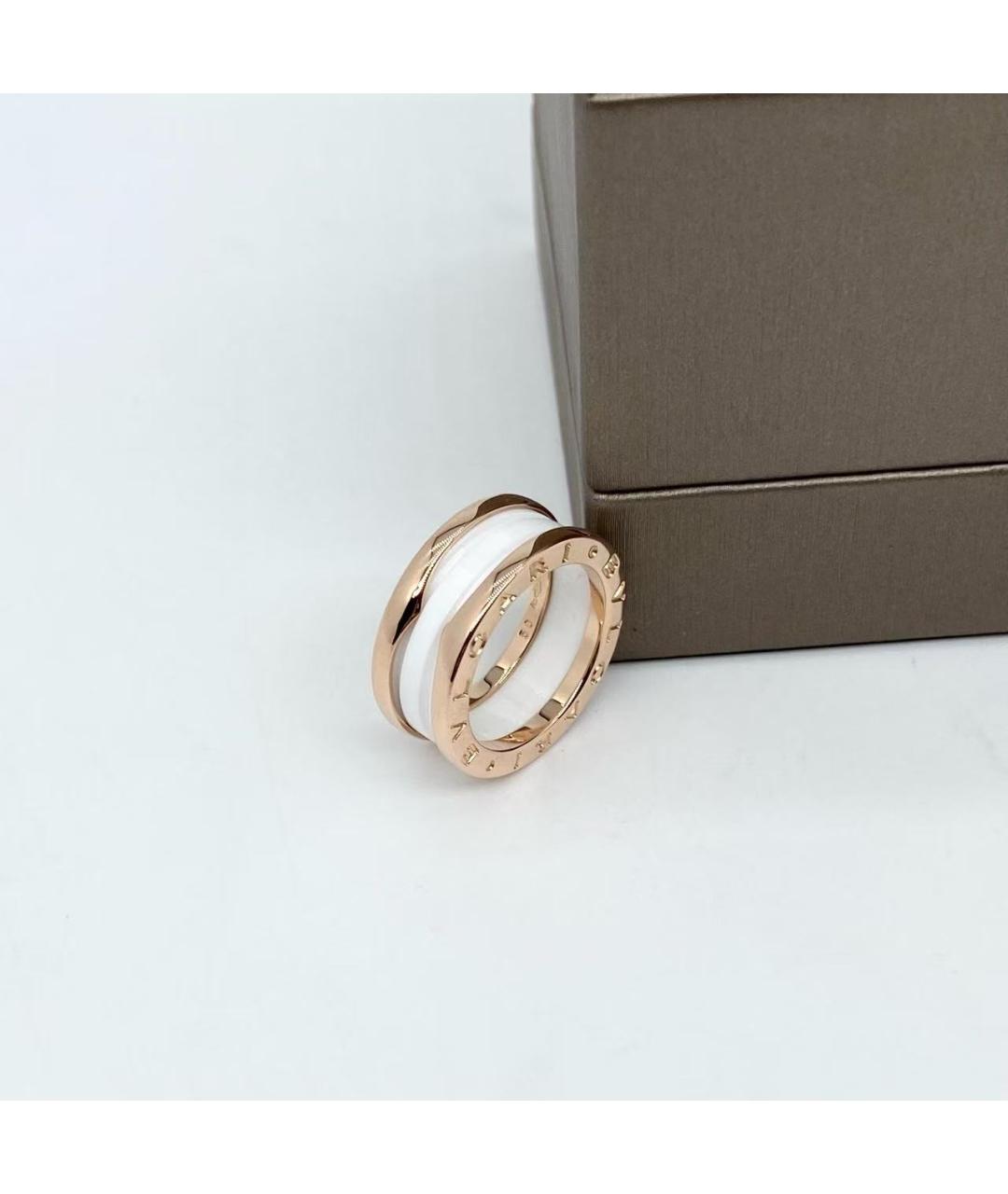 BVLGARI Белое кольцо из розового золота, фото 3