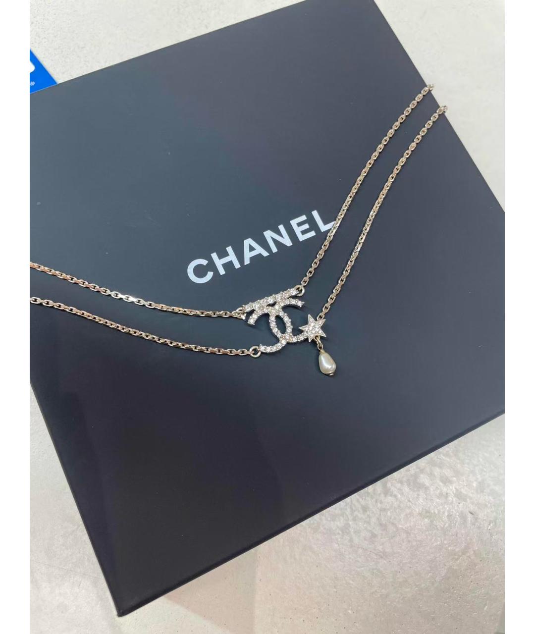 CHANEL Серебряное металлическое колье, фото 3