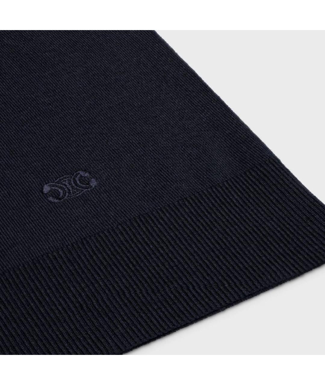 CELINE Темно-синий шерстяной джемпер / свитер, фото 4