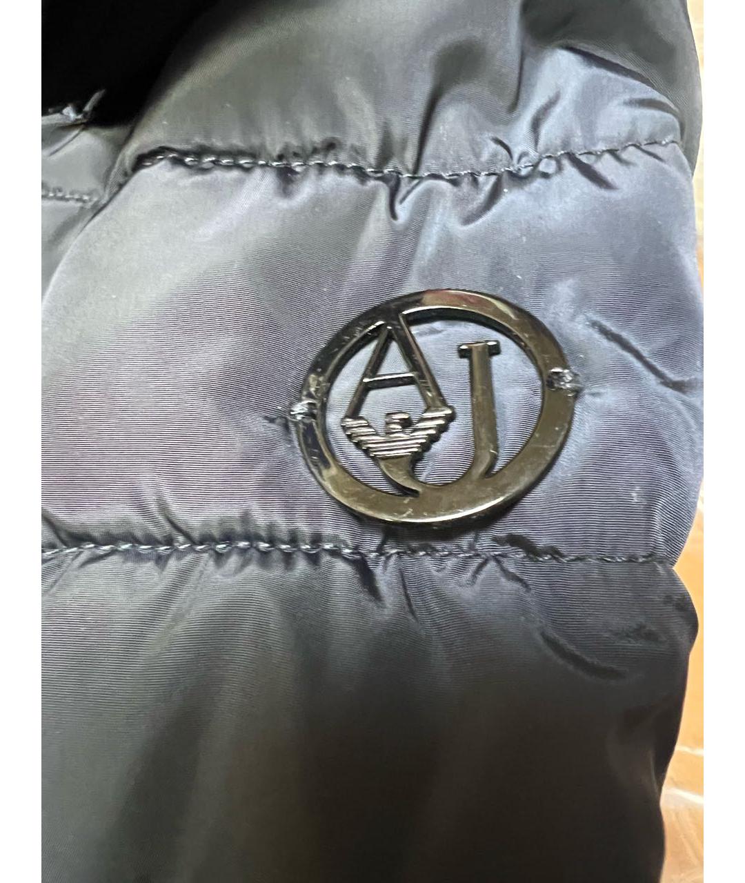 ARMANI JEANS Черный полиэстеровый пуховик, фото 6
