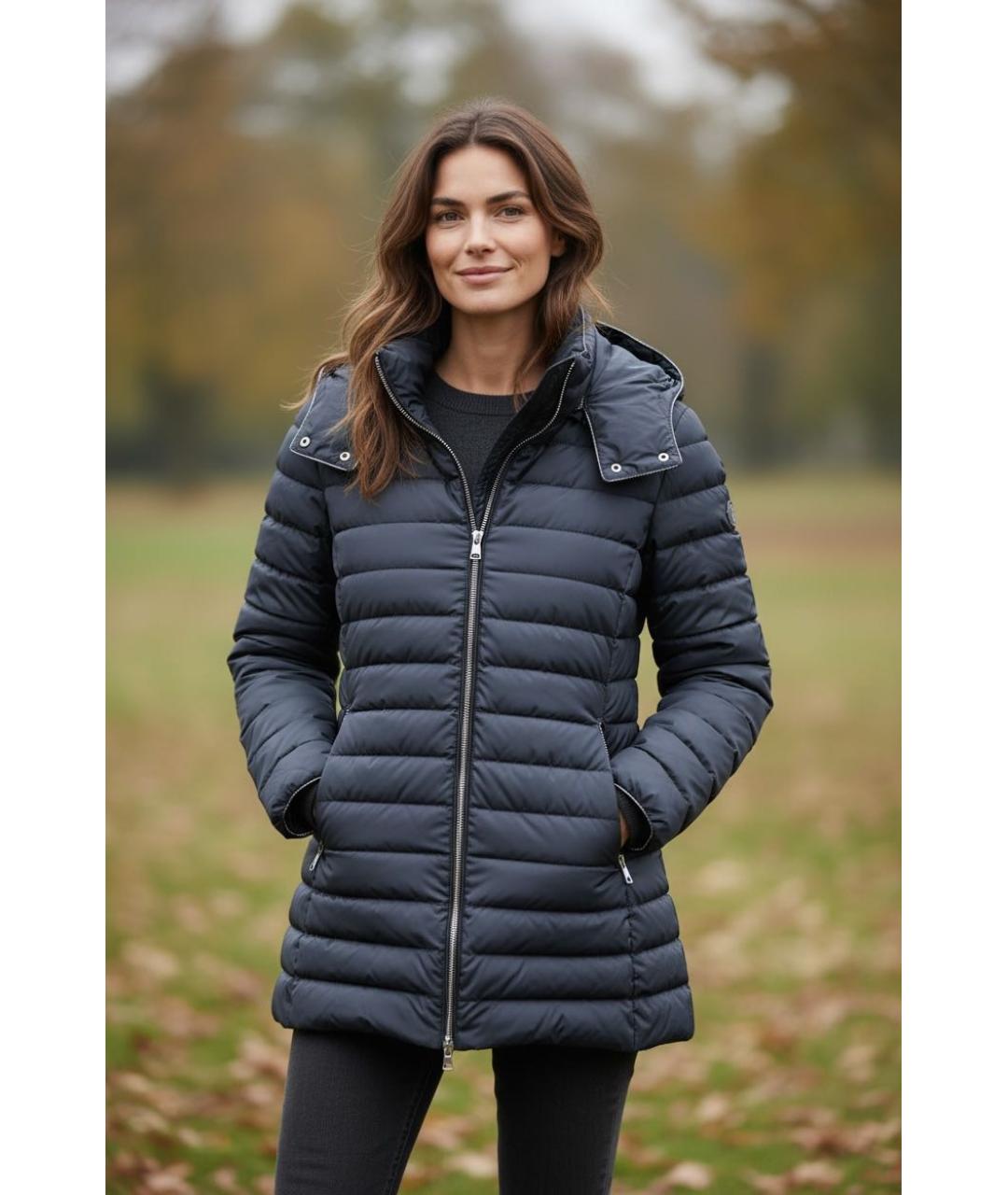 ARMANI JEANS Черный полиэстеровый пуховик, фото 8