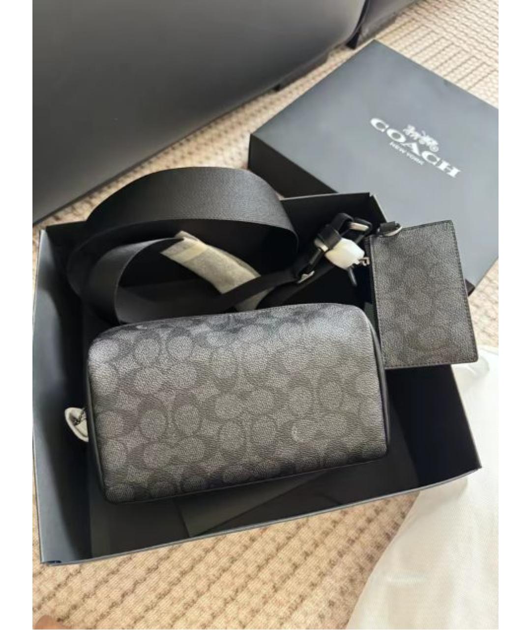 COACH Черная кожаная поясная сумка, фото 3