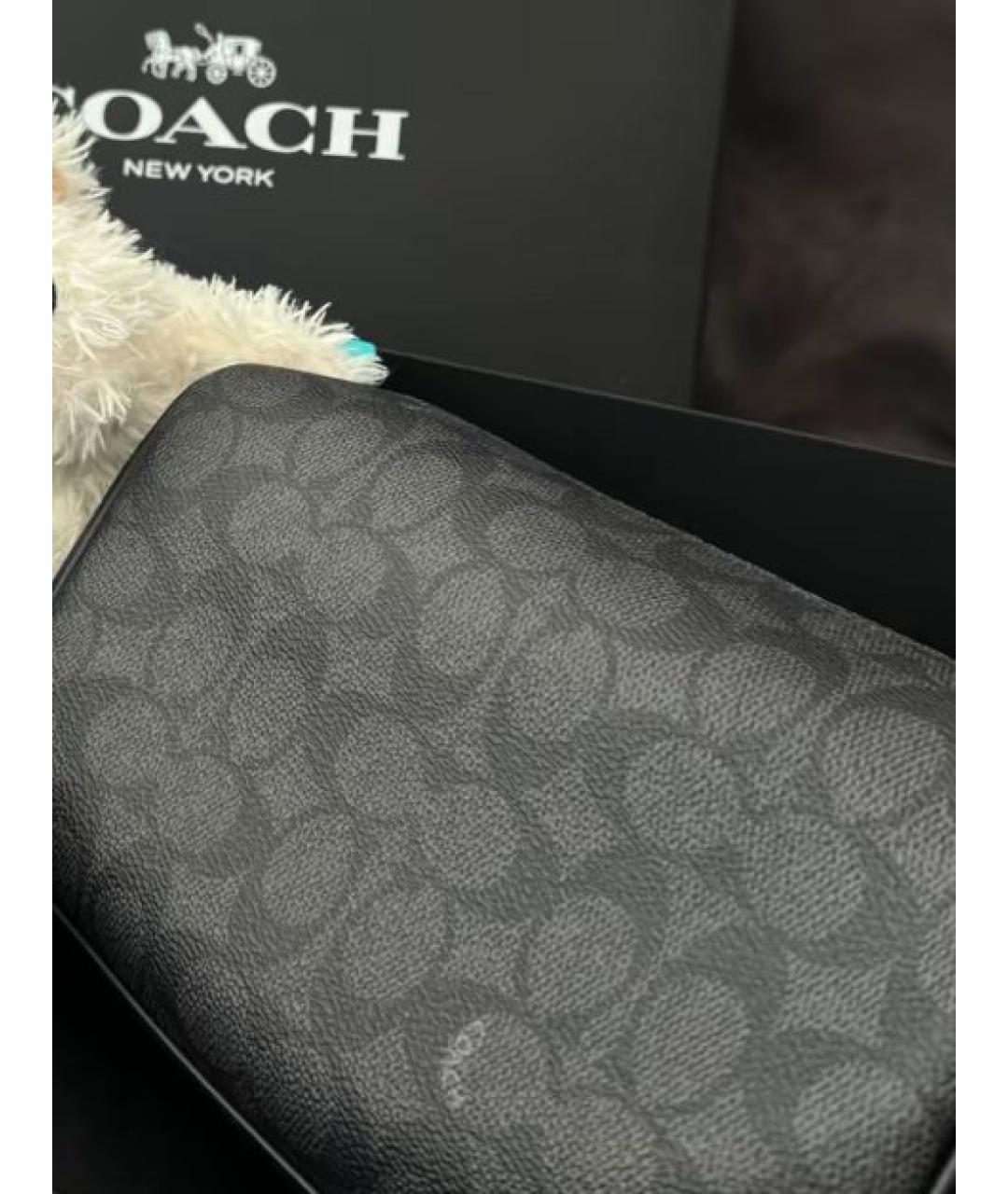 COACH Черная кожаная поясная сумка, фото 4