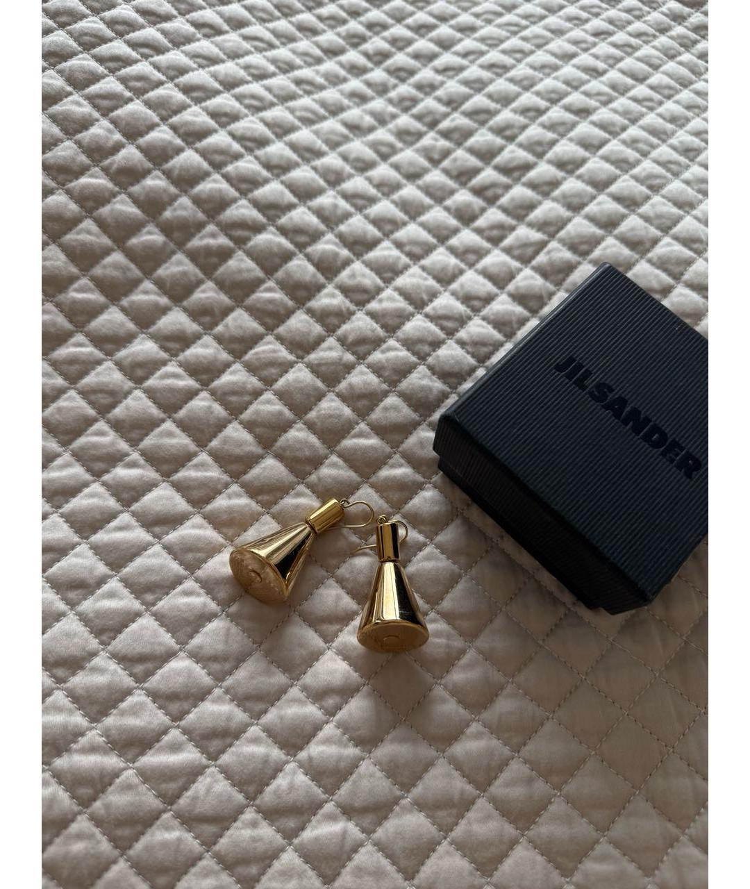 JIL SANDER Золотые металлические серьги, фото 3