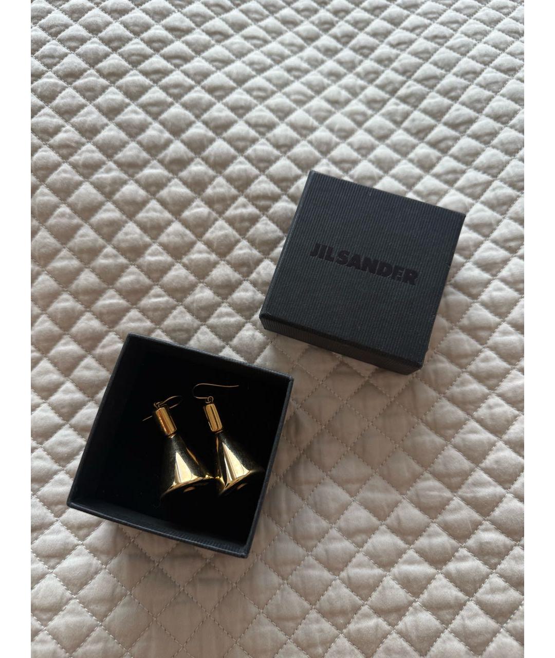 JIL SANDER Золотые металлические серьги, фото 5