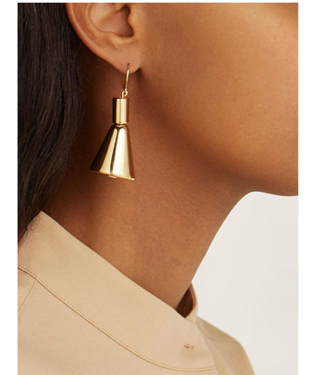 JIL SANDER Золотые металлические серьги, фото 4