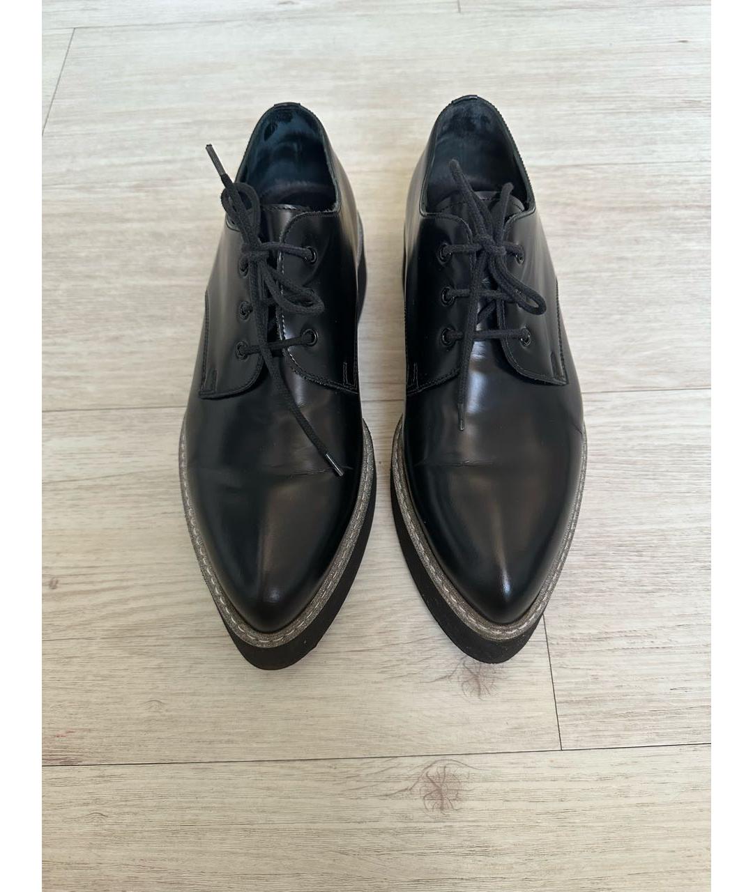 ALEXANDER MCQUEEN Черные кожаные брогги и оксфорды, фото 2