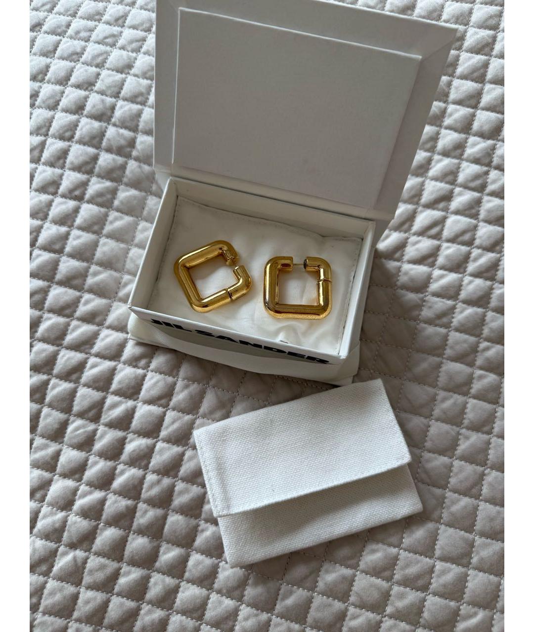 JIL SANDER Золотые металлические серьги, фото 3