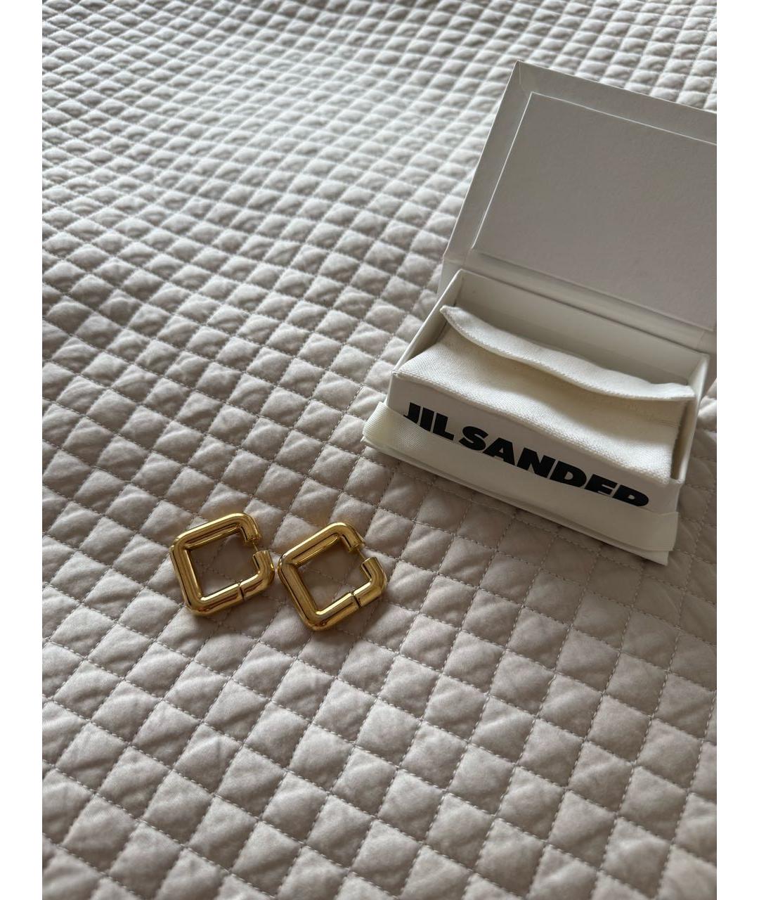 JIL SANDER Золотые металлические серьги, фото 2